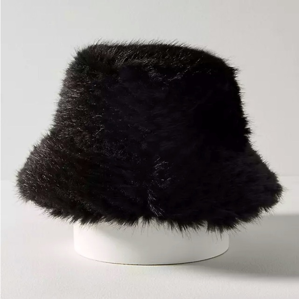 Anthropologie Faux-Fur Bucket Hat